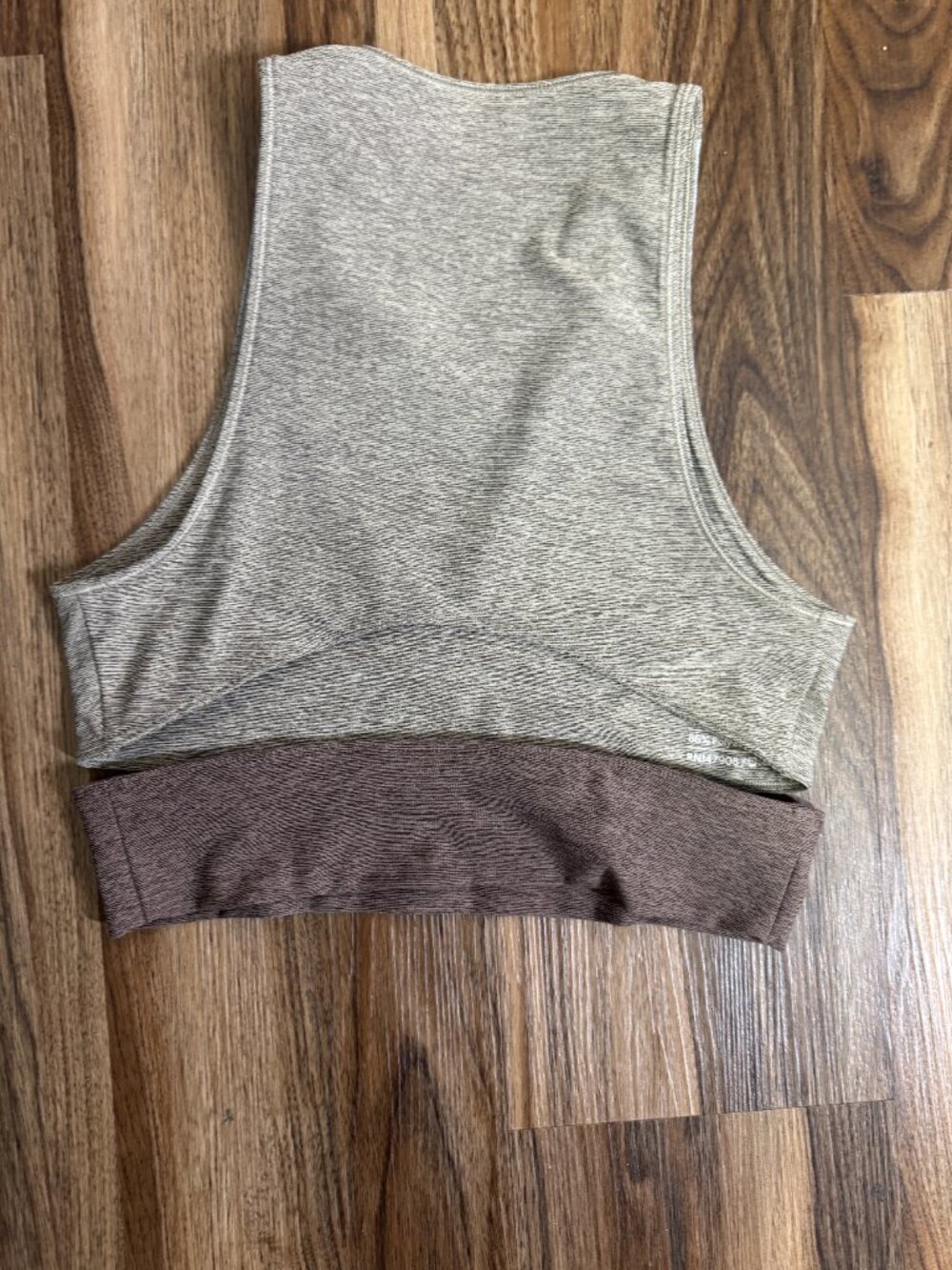 Outdoor Voices Tri-Tone Slashback Crop Top Sports Bra High Neck Sculpting S - Picture 6 of 7